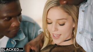 The beautiful blonde Kali Rose was fucked by six black men