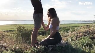 A girl was fucked during her training session outdoors, a thrilling spot
