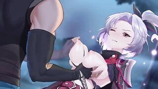 A girl with a deadly touch, engaging in intimate acts