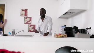 The gorgeous Valentina Ricci cheats on her boyfriend with a black guy