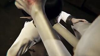 A hot girl with big boobs gets fucked after an SCP-096 breach