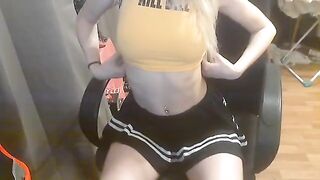 A cute schoolgirl fucked hard by her boyfriend on camera