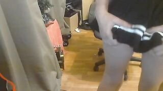 A cute schoolgirl fucked hard by her boyfriend on camera