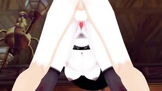 Tall vampire Lady Dimitrescu gets her pussy railed and cum on face in this hot Resident Evil hentai