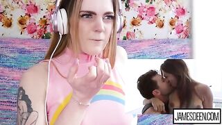Carly Rae Summers reacts to extreme James Deen and Sara Luvv scenes