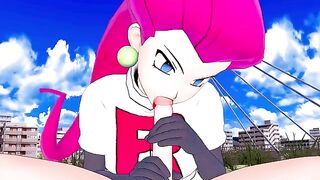 Jessie from Team Rocket wants to fuck your Pokémon in this hot anime scene