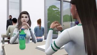The student pounced on the professor when he opened the door