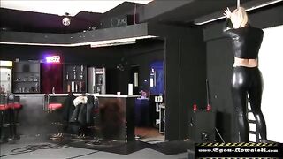 Latex girl gets her pussy filled with cum twice