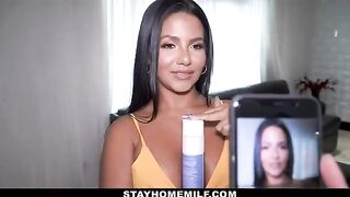Naughty MILF Rose Monroe poses naked for her stepson’s camera to make some money