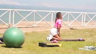 Hot Peruvian gym teacher caught in steamy workout session in Peru