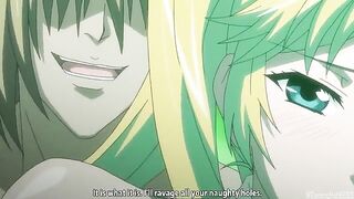 A little girl is fucking with two guys in this anime video