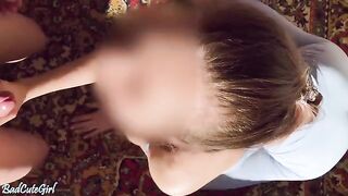 The cute girl has a wet and creamy pussy, fucked hard