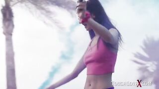 Skinny brunette Eliza Ibarra gets her pussy filled with a huge cock
