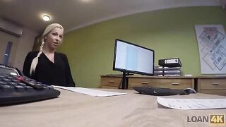 A woman needs a loan for business, she is interviewed by a stubborn agent