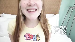 Redhead teen with freckles and red pubic hair gets her pussy filled with sperm