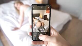 My stepsis distracted me from work, so I rewarded her with a huge creampie