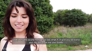 A pretty runner girl got fucked outdoors by a young guy