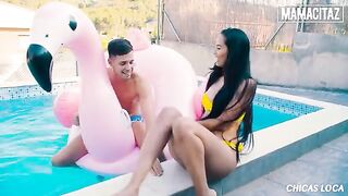 Skinny brunette Andreina Deluxe enjoys sex with a big guy