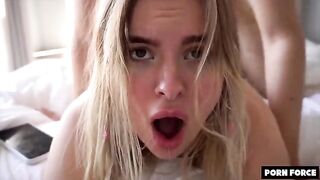 A hot teen gets her brains fucked out by a dick that never stops
