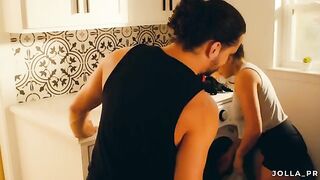 The husband helped with the laundry and got a reward for it