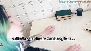 A girl responded to the teacher with a bold gesture, getting intimate