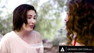Casey Calvert and Arabelle Raphael share a cock in threesome