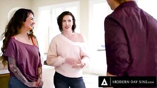 Casey Calvert and Arabelle Raphael share a cock in threesome