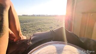 Outdoor fun in the car with a passionate brunette in the camper