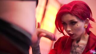 A cute cosplay girl, inspired by Vi from Arcane, gets fucked hard in a steamy scene