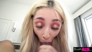 She loves dick shaped things in her mouth - Step Sis Scene 3