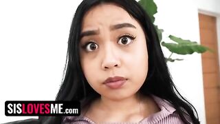 The lucky stepbrother fucked the big assed busty stepsis to keep her secret
