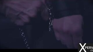 Petite beauties Talia Mint and Little Caprice are tied up and flogged before getting fucked hard