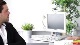 Latina secretary Susy Gala gets her big tits pounded hard in the office