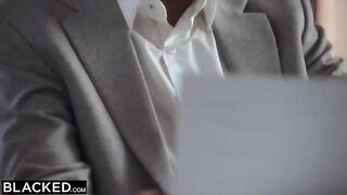 The blonde girl is crazy about her best friend's boss and fucks with him