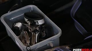 Two busty beauties share a thrilling anal experience with intense DP action