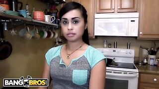 Latina maid Eva Saldana gets her tight pussy railed
