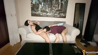 A girl invited her friend to watch a movie, but they got horny and plans changed