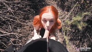 Ginger teen Madi Collins gets fucked hard after flashing strangers