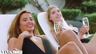A group sex session with four stunning individuals, featuring the captivating Vixen vibe