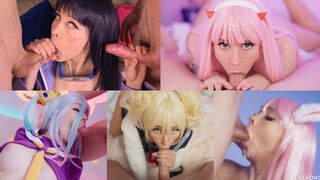 Best cosplay blowjob compilation with Alice Bong’s talent