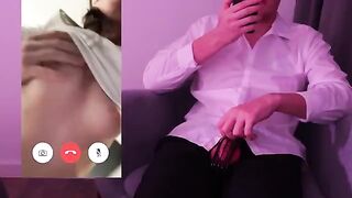 Guy couldn’t hold cum and his girlfriend got it on her