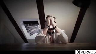 Two step sisters share their new sex slave in a hot scene