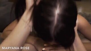 The best friend taught Maryana Rose how to fuck and suck, and she did it perfectly