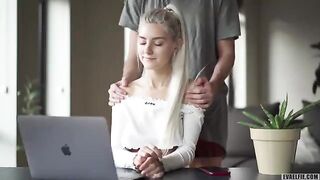 Young Siberian girl Eva Elfie fucks with her teacher during a zoom class
