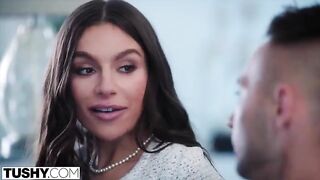 Gorgeous brunette April experiences intense anal sensations in a stunning TUSHY production