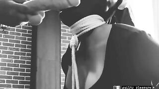 Sex slave bound with sex tape, forced to obey and satisfy desires