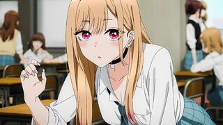 Marin Kitagawa is having fun with a beautiful girl in a dress
