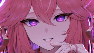 Yae Miko's 5-minute cum shot guarantee with her feet in hentai joi
