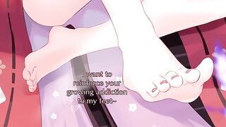 Yae Miko's 5-minute cum shot guarantee with her feet in hentai joi