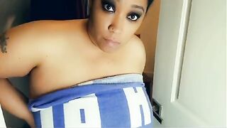 Ebony BBW seduces her stepson and fucks him in the closet